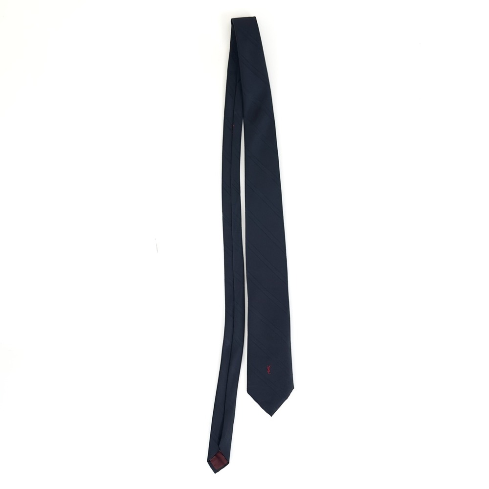 Vintage 90's/00's Yves Saint Laurent Necktie Navy Blue‎ Silk OS